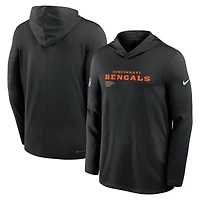 Men's Nike Black Cincinnati Bengals Big & Tall Sideline Dri-FIT Long Sleeve Hoodie T-Shirt