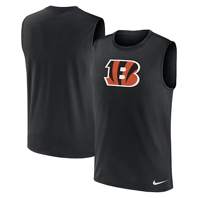 Débardeur Nike noir Blitz Legend Dri-FIT pour homme, motif musculaire des Bengals de Cincinnati