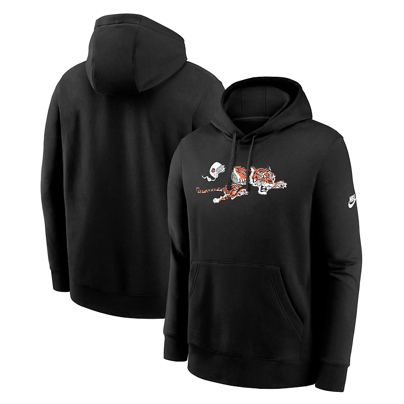 Sweat à capuche en polaire Nike Cincinnati Bengals Club noir pour homme