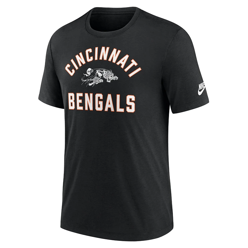 T-shirt Nike noir pour homme Cincinnati Bengals Favorable Timeline Tri-Blend