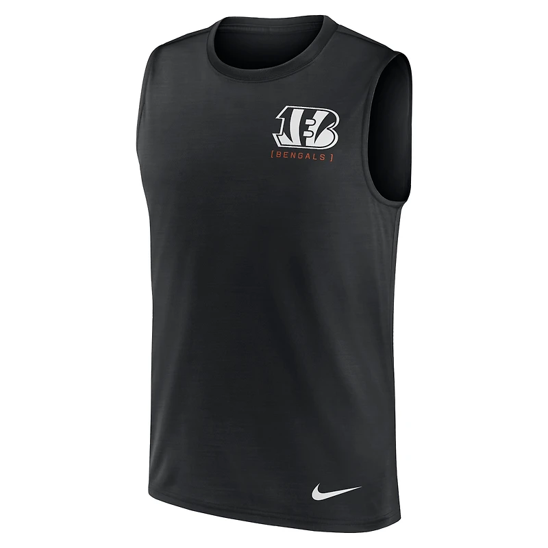 Men's Nike Black Cincinnati Bengals Large Logo Lightweight Dri-FIT Muscle Tank Top