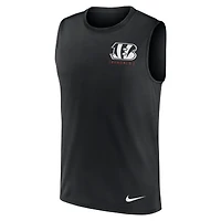 Men's Nike Black Cincinnati Bengals Large Logo Lightweight Dri-FIT Muscle Tank Top