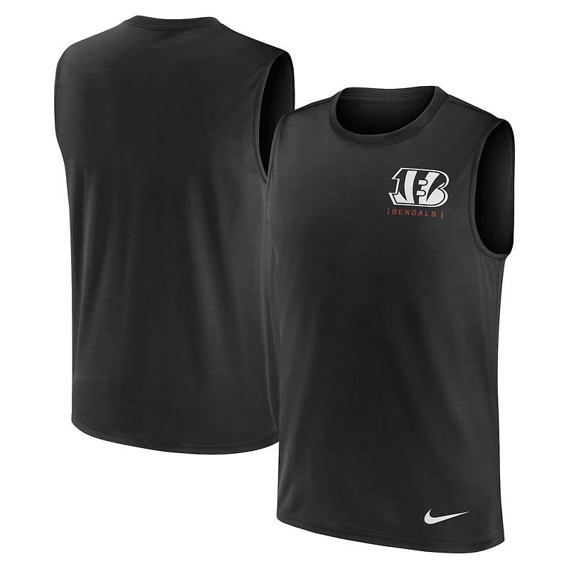 Men's Nike Black Cincinnati Bengals Large Logo Lightweight Dri-FIT Muscle Tank Top
