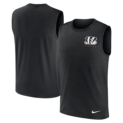 Men's Nike Black Cincinnati Bengals Large Logo Lightweight Dri-FIT Muscle Tank Top