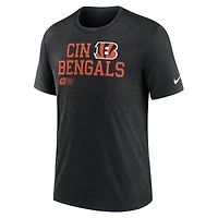 Men's Nike Black Cincinnati Bengals Overlap Lockup Tri-Blend T-Shirt