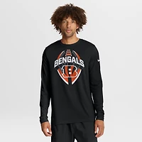 T-shirt Nike noir à manches longues pour homme, modèle Primetime Legend Icon Performance des Bengals de Cincinnati