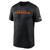 T-shirt Nike noir Cincinnati Bengals Primetime Legend Wordmark Performance pour homme