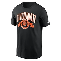 T-shirt Nike noir pour homme, motif Rewind, imprimé devant et derrière, des Bengals de Cincinnati