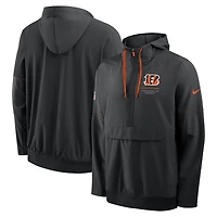 Veste anorak à demi-zip et capuche Nike noire pour homme, modèle Cincinnati Bengals Sideline
