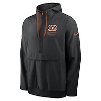 Veste anorak à demi-zip et capuche Nike noire pour homme, modèle Cincinnati Bengals Sideline