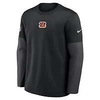 Men's Nike Black Cincinnati Bengals Sideline Coach Therma-FIT Long Sleeve T-Shirt