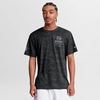 T-shirt Nike noir pour homme Cincinnati Bengals Sideline Double Covered Dri-FIT Velocity