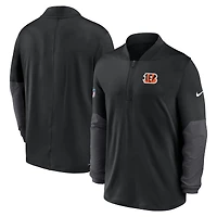 Pull Nike noir à demi-zip Sideline Dri-FIT pour homme des Bengals de Cincinnati