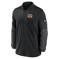 Pull Nike noir à demi-zip Sideline Dri-FIT pour homme des Bengals de Cincinnati