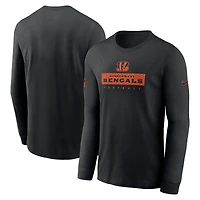 T-shirt Nike noir à manches longues Dri-FIT pour homme, équipe des Bengals de Cincinnati