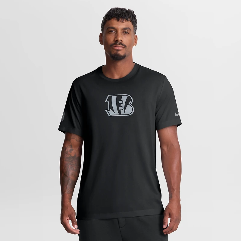 T-shirt Nike Dri-FIT Legend noir pour homme, modèle Cincinnati Bengals Sideline Lead The Charge