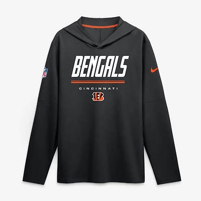 Haut à capuche léger manches longues Nike Dri-FIT pour homme, noir, Cincinnati Bengals Sideline