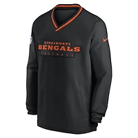 Men's Nike Black Cincinnati Bengals Sideline Pullover Wind Shirt