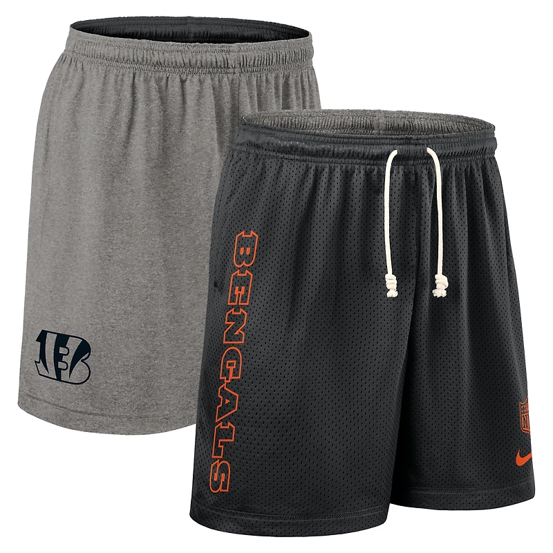 Short réversible Nike Dri-FIT noir pour homme des Bengals de Cincinnati