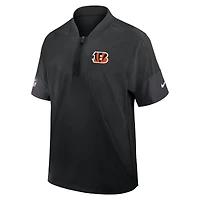 Men's Nike Black Cincinnati Bengals Sideline Short Sleeve Quarter-Zip Dri-FIT Coach Jacket