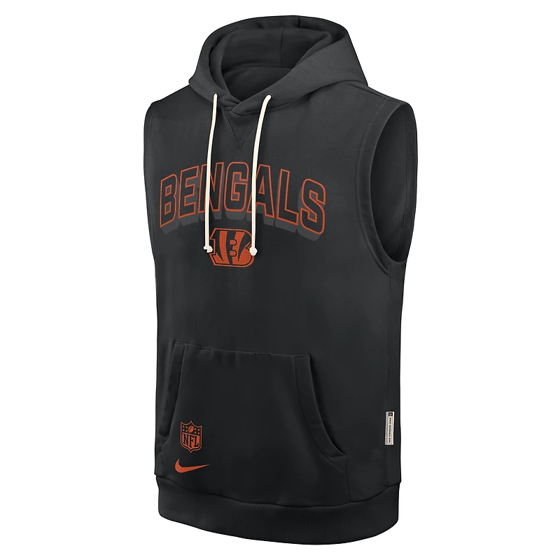 Sweat à capuche sans manches Nike Dri-FIT Sideline Standard Issue pour homme, noir, des Bengals de Cincinnati