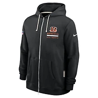 Sweat à capuche Nike noir fermeture éclair intégrale pour homme des Bengals de Cincinnati