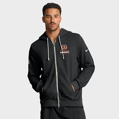Men's Nike Black Cincinnati Bengals Sideline Standard Issue Utility Player Dri-FIT Full-Zip Hoodie