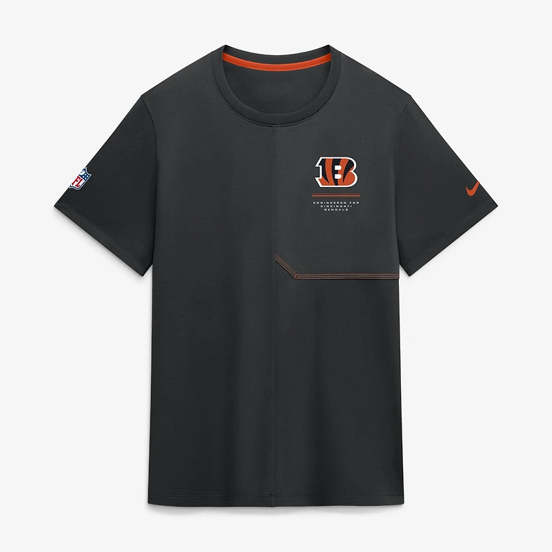 Men's Nike Black Cincinnati Bengals Sideline UV Dri-FIT Coaches Shirt