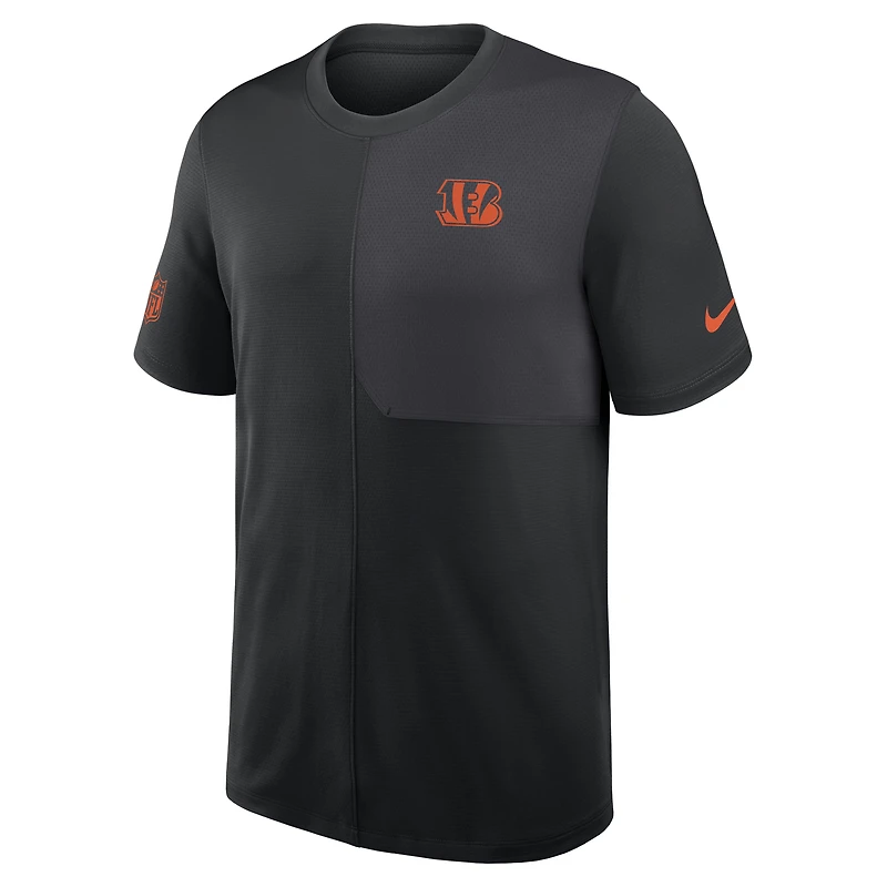 Men's Nike Black Cincinnati Bengals Sideline UV Performance Coach Shirt