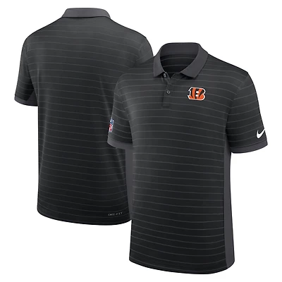 Men's Nike Black Cincinnati Bengals Sideline Victory Stripe Dri-FIT Polo