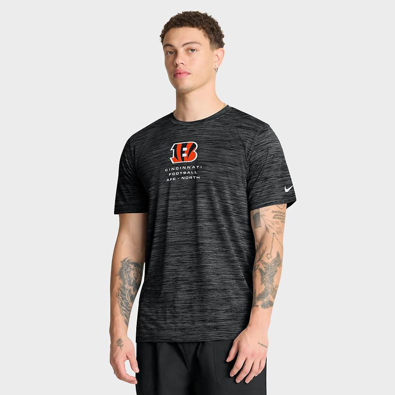 T-shirt Nike noir pour homme Cincinnati Bengals Velocity Ball Carrier Dri-FIT
