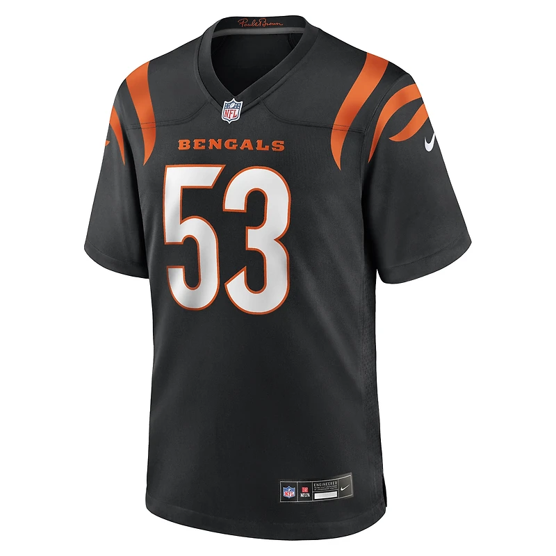 Maillot de match Nike Boye Mafe noir pour homme, équipe des Bengals Cincinnati