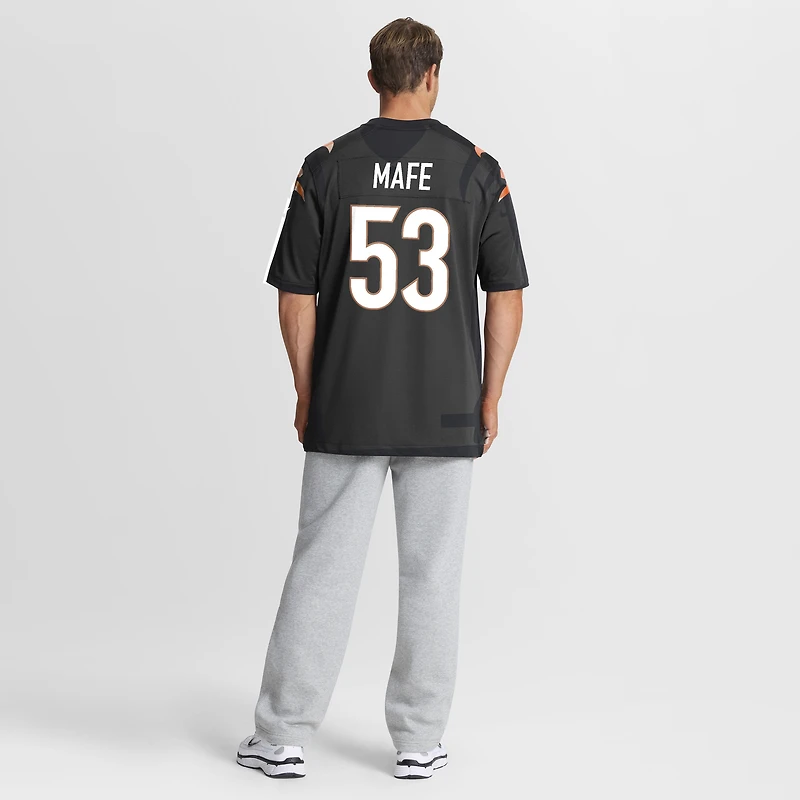 Maillot de match Nike Boye Mafe noir pour homme, équipe des Bengals Cincinnati