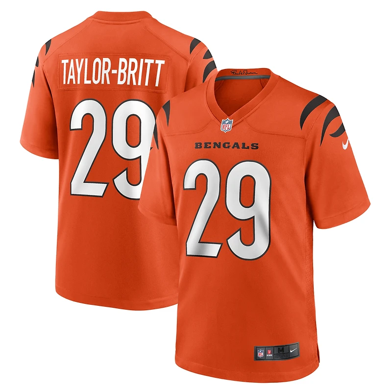 Maillot Nike Cam Taylor-Britt orange pour homme des Bengals de Cincinnati