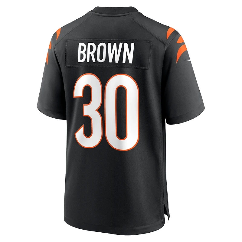 Men's Nike Chase Brown  Black Cincinnati Bengals Team Game Jersey