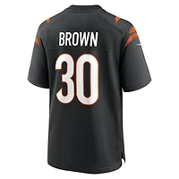 Maillot de match l'équipe Nike Chase marron noir des Bengals Cincinnati pour hommes