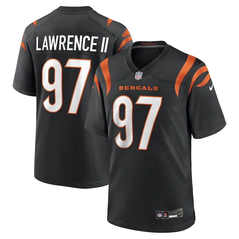 Maillot de match Nike Dexter Lawrence II noir des Bengals Cincinnati pour homme