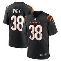 Men's Nike DJ Ivey  Black Cincinnati Bengals Team Game Jersey