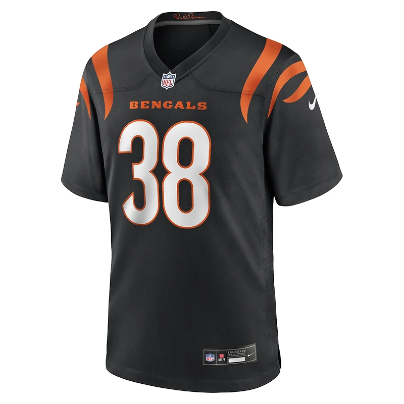 Maillot de match l'équipe Nike DJ Ivey pour hommes, noir, Cincinnati Bengals