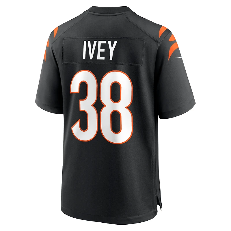 Men's Nike DJ Ivey  Black Cincinnati Bengals Team Game Jersey