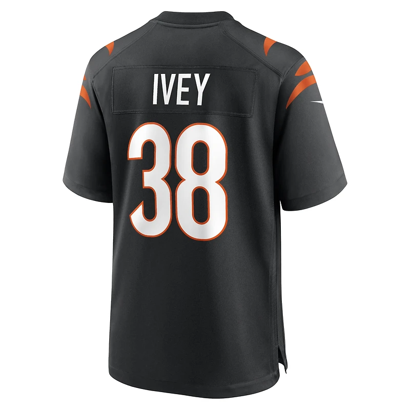 Men's Nike DJ Ivey  Black Cincinnati Bengals Team Game Jersey