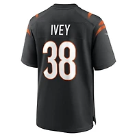 Men's Nike DJ Ivey  Black Cincinnati Bengals Team Game Jersey