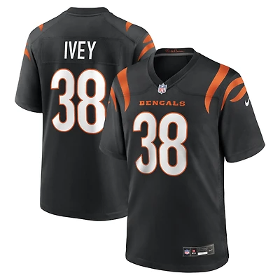 Men's Nike DJ Ivey  Black Cincinnati Bengals Team Game Jersey