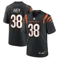 Men's Nike DJ Ivey  Black Cincinnati Bengals Team Game Jersey