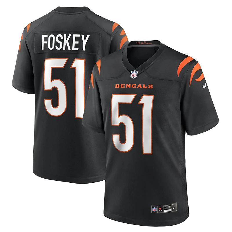 Men's Nike Isaiah Foskey Black Cincinnati Bengals Team Game Jersey