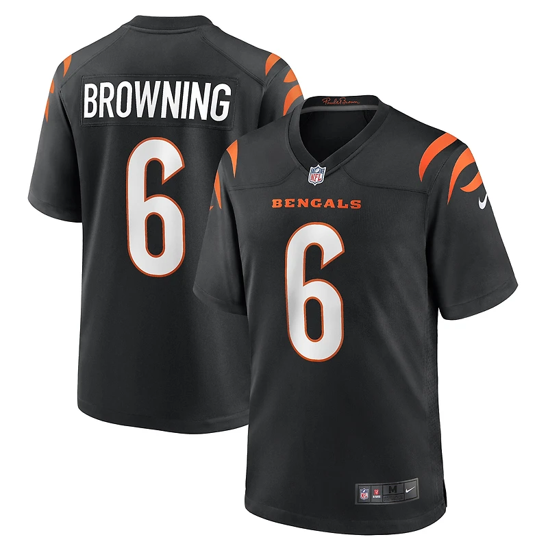 Maillot de match Nike Jake Browning pour hommes, noir, Cincinnati Bengals