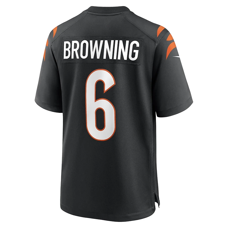 Maillot de match Nike Jake Browning pour hommes, noir, Cincinnati Bengals