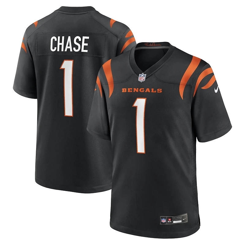 Jeu Nike Ja'Marr Chase noir pour hommes des Bengals de Cincinnati - Maillot