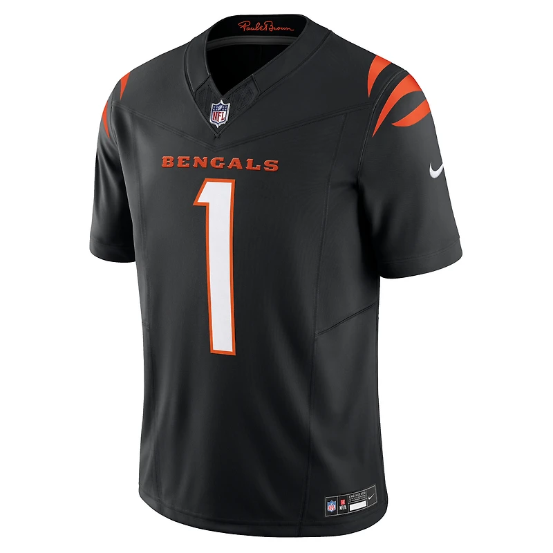 Men's Nike Ja'Marr Chase Black Cincinnati Bengals Vapor F.U.S.E. Limited Jersey