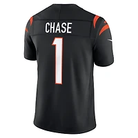 Men's Nike Ja'Marr Chase Black Cincinnati Bengals Vapor F.U.S.E. Stitched Limited Jersey